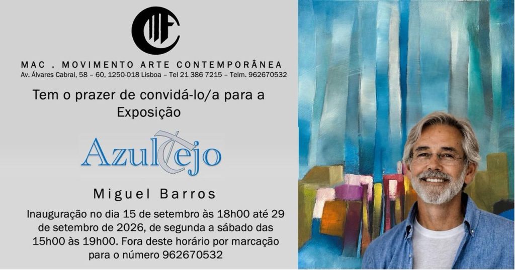 LUSO ANGOLANO MIGUEL BARROS CELEBRA 40 ANOS DE CARREIRA COM EXPOSIÇÃO DE PINTURA “AZULTEJO” EM LISBOA LUSO ANGOLANO MIGUEL BARROS CELEBRA 40 ANOS DE CARREIRA COM EXPOSIÇÃO DE PINTURA “AZULTEJO” EM LISBOA