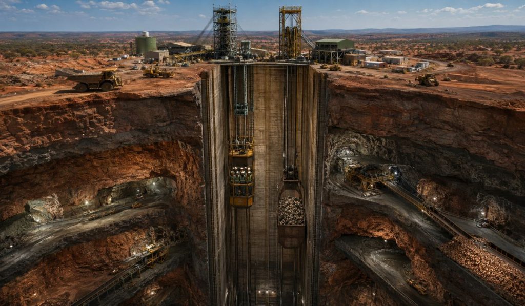 BAHIA CAVA POÇO VERTICAL DE MAIS DE 1,5 KM NO SUBSOLO PARA CRIAR “ELEVADORES GIGANTES” EM MINA DE COBRE