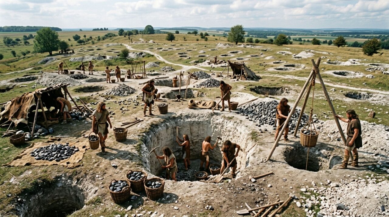BÉLGICA: MINEIROS PRÉ-HISTÓRICOS ABRIRAM POÇOS DE 16 METROS NA PEDRA E REDE SUBTERRÂNEA COBRE MAIS DE 100 HECTARES